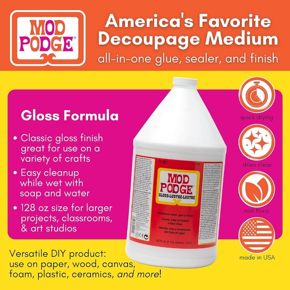 New Mod Podge Waterbase Sealer, Glue &  Finish (1-Gallon), Gloss Finish - Picture 2 of 5